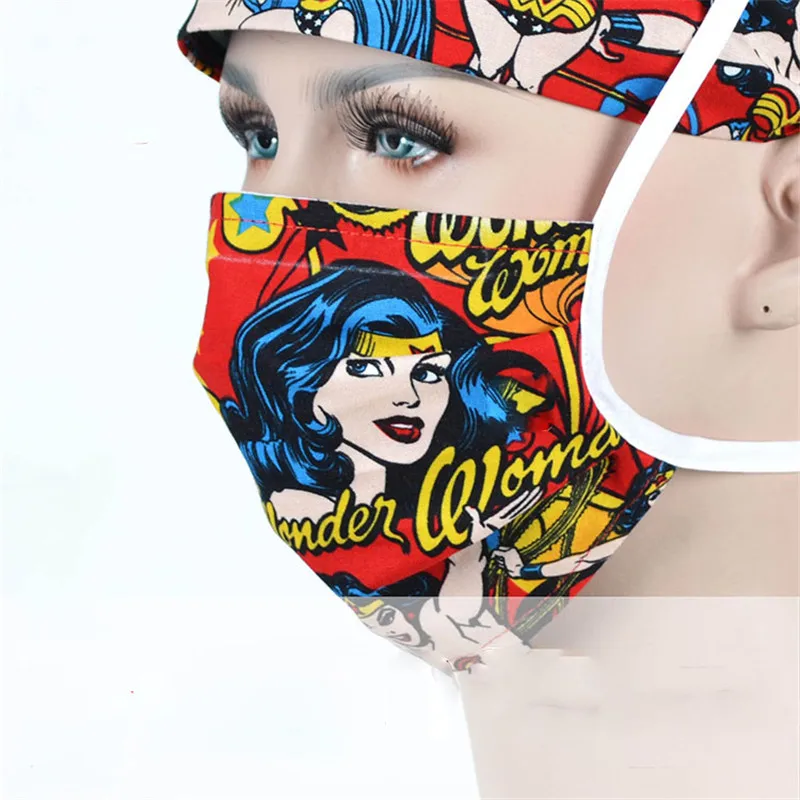 Хирургическая Кепка дантистов Red Wonder women хлопок костюм медика больничные шапочки рабочие шляпы с упругими тиками доктор аксессуары