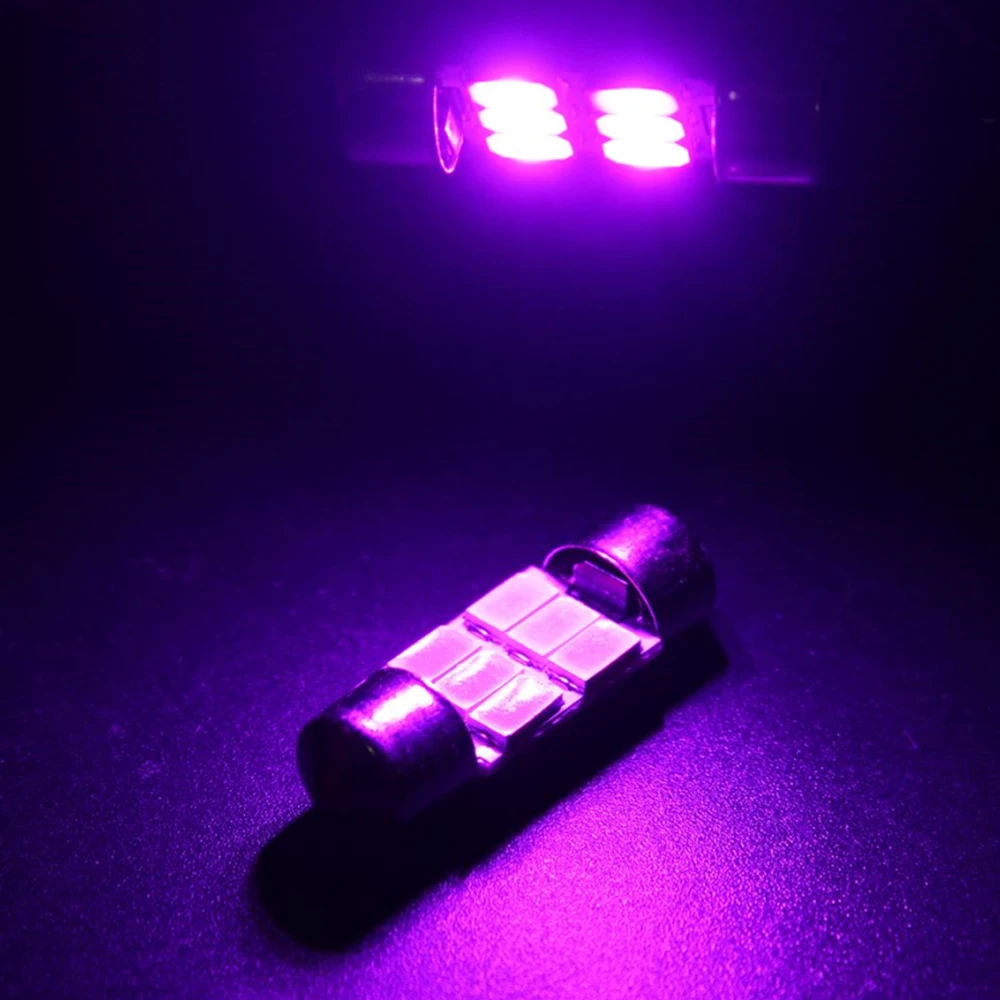

10pcs DC 12V 1.8W 31mm Canbus 5630 6 SMD LED Festoon Bulbs Dome Reading Light White Blue Red Green Pink Ice Blue NO ERROR