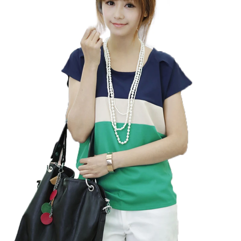 Женские рубашки модные футболки женские красные зеленые полосатые цветные