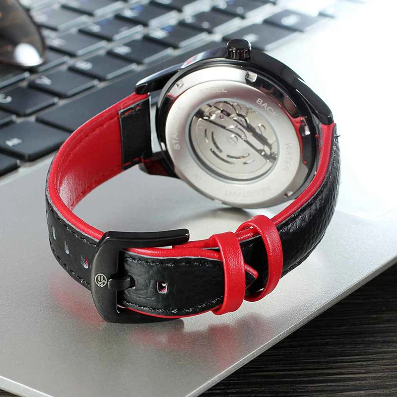 FORSINING дизайн мотоцикла прозрачный подлинный красный черный ремень