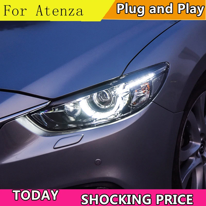 Doxa автомобильный Стайлинг для Mazda6 2014 2017 Atenza светодиодный ные фары Mazda 6 DRL Объектив