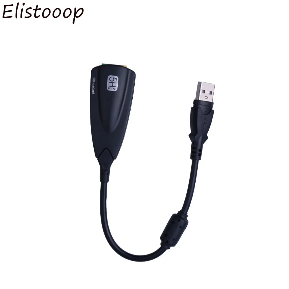 Elistooop 3D 5HV2 USB 2 0 Виртуальная 7 1 канальная аудио внешняя звуковая карта адаптер для