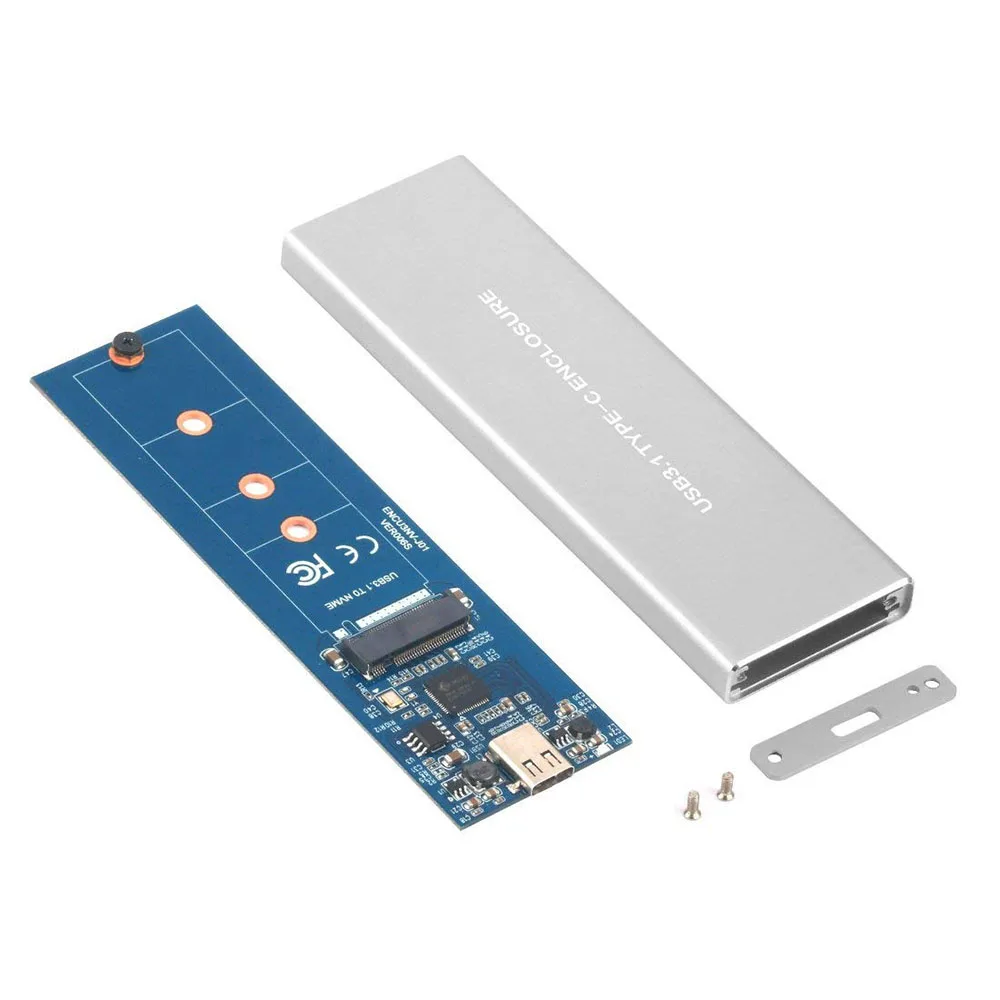 NVMe PCIE USB3.1 HDD Enclosure M.2 To USB Type C 3.1 M KEY SSD Hard Disk Drive Case External Mobile Box