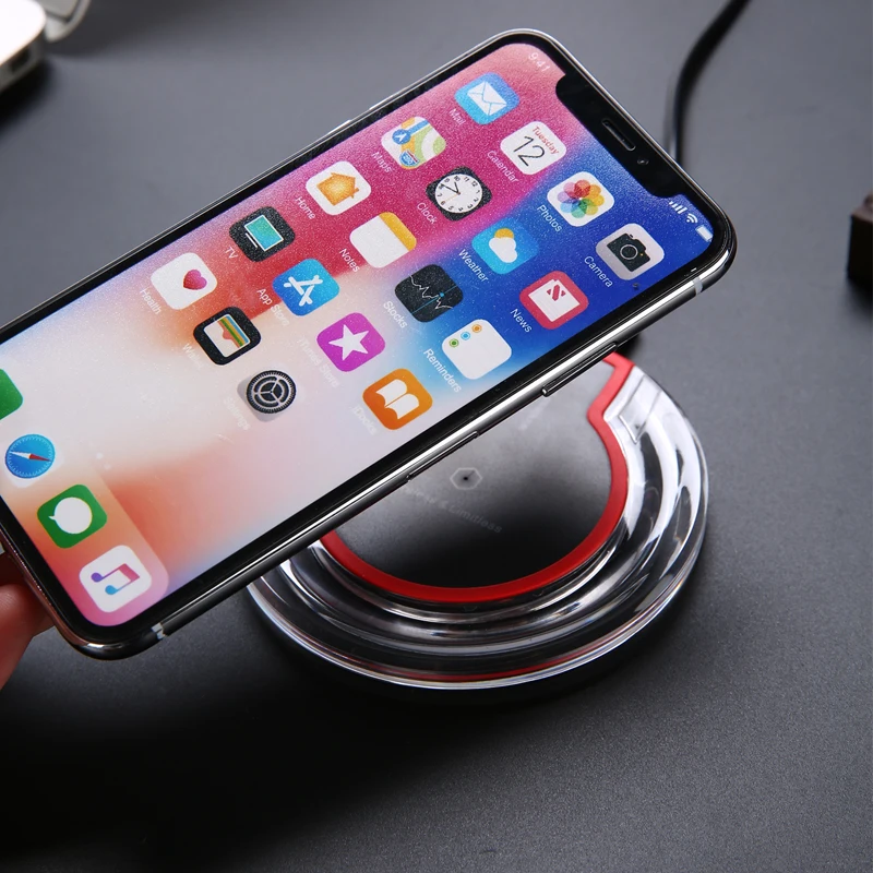 S GUARD мини Оригинальное Qi Беспроводное зарядное устройство USB зарядка Pad для iPhone X 8