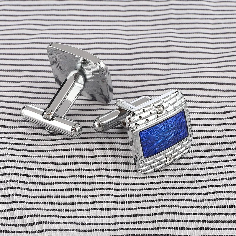 Мужские посеребренные запонки MINHIN роскошные темно синего цвета|cufflinks men|cufflinks