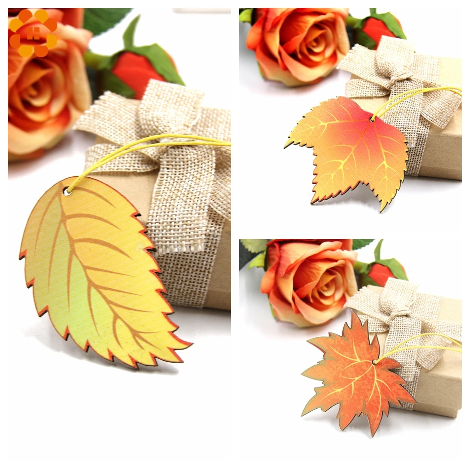 6 шт. винтажные Деревянные Подвески украшения сделай сам осенний кленовый лист