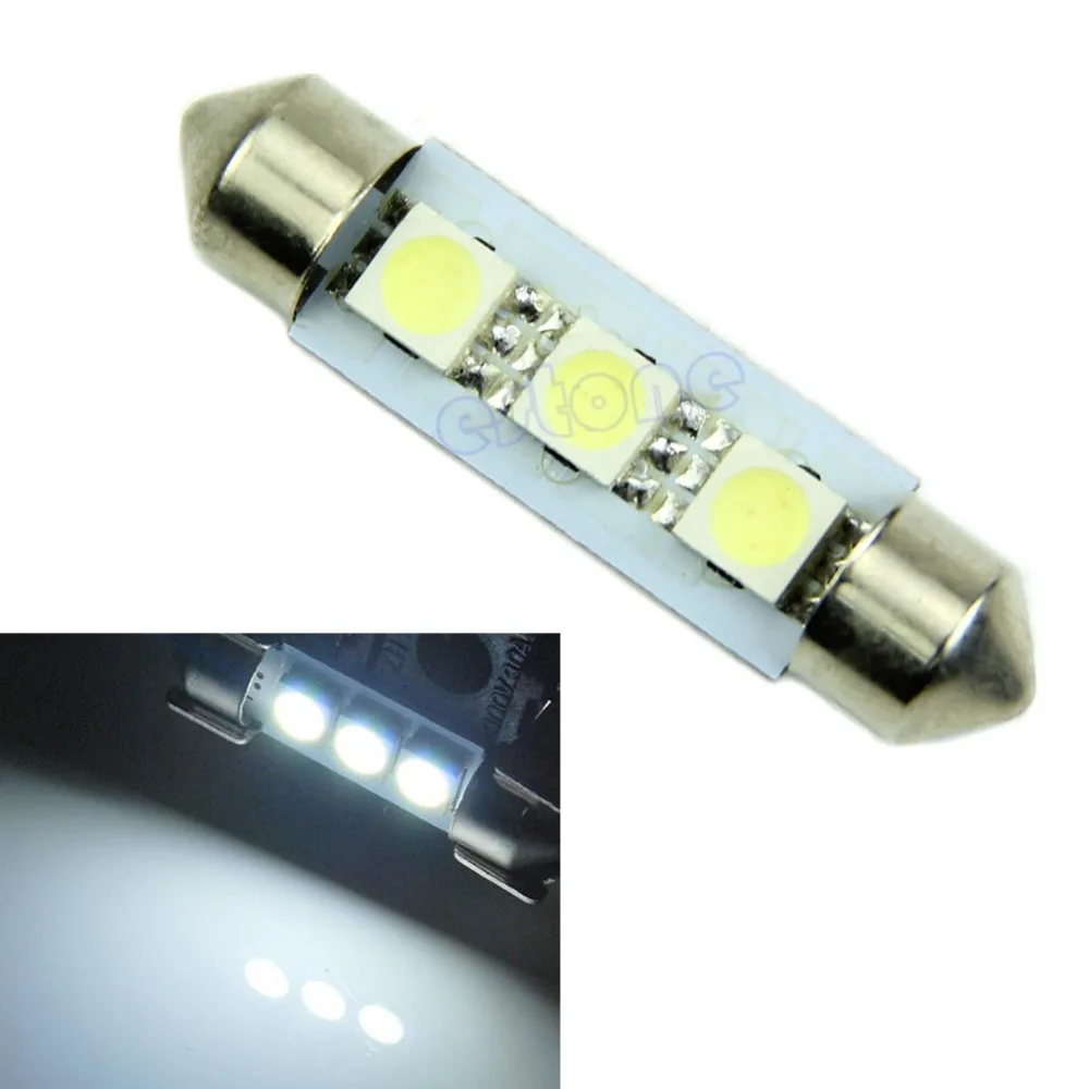Горячая 41 мм 3 SMD 5050 LED чистый белый интерьер автомобиля хорошая лампа|3 smd|car interior