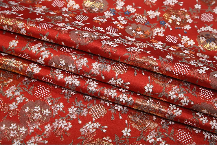75x100 см Высокое качество Импорт японский красный Сакура стиль металлик жаккард
