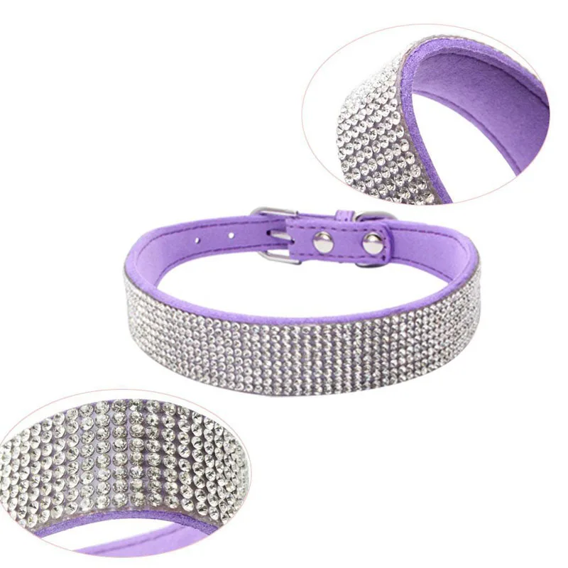 Блестящие стразы ошейник для собак Регулируемая пряжка ожерелье маленьких