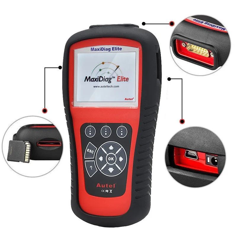 AUTEL MaxiDiag Elite MD802 OBD2 сканер Все системы Детектор автомобиля OBDII считыватель кода EPB