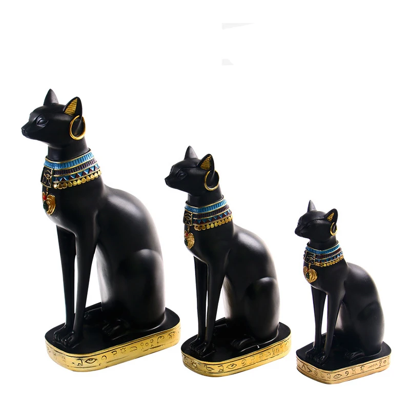Feng Shui Egypt Moon Goddess Bastet Incarnation Cat God Figurine Egyptian Resin Home Office Desktop Decor Craft | Дом и сад