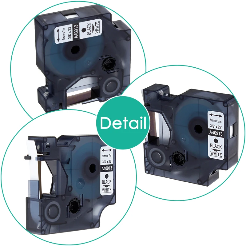 Greateam 1 шт. 40913 9 мм совместимый с Dymo D1 S0720680 этикеточная лента черный на белом для Label
