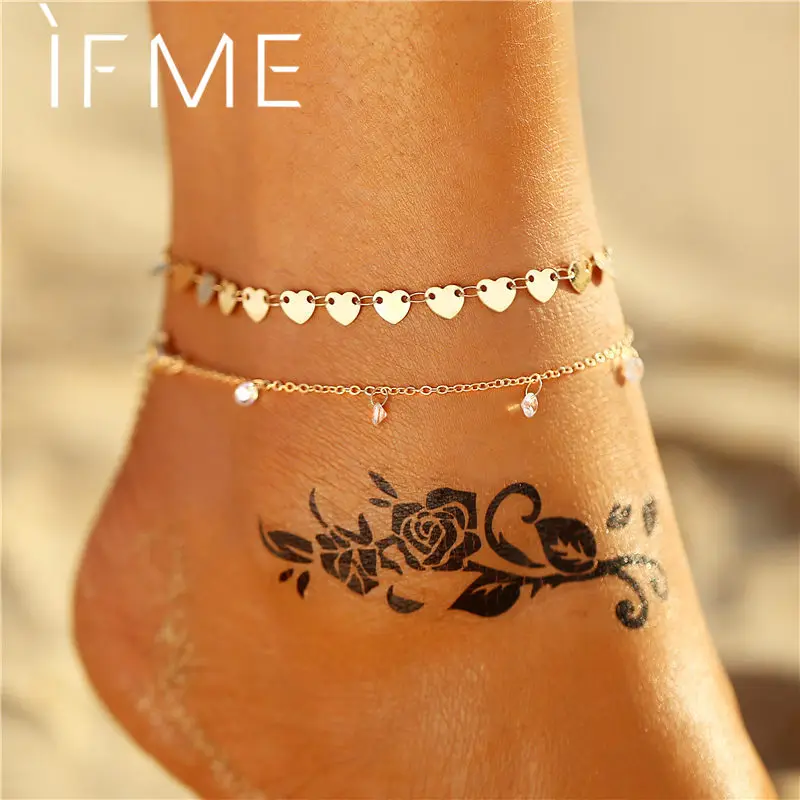 Женская винтажная многослойная цепочка IF ME ножные браслеты серебряного цвета в