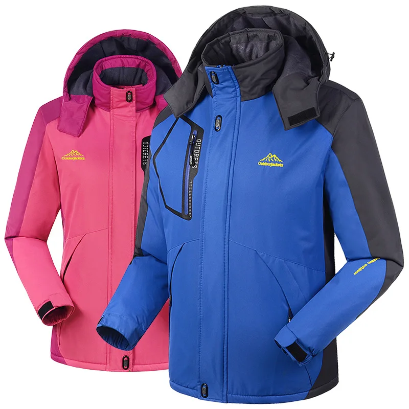 

8XL Outdoor Men's Jacket Plus Velvet Plus Cotton Waterproof Breathable Soft shell Jacket Winter Thermal Skiing Hiking Jacket