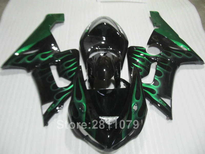 Высококачественный пластиковый обтекатель комплект для Kawasaki Ninja ZX6R 05 06 зеленое