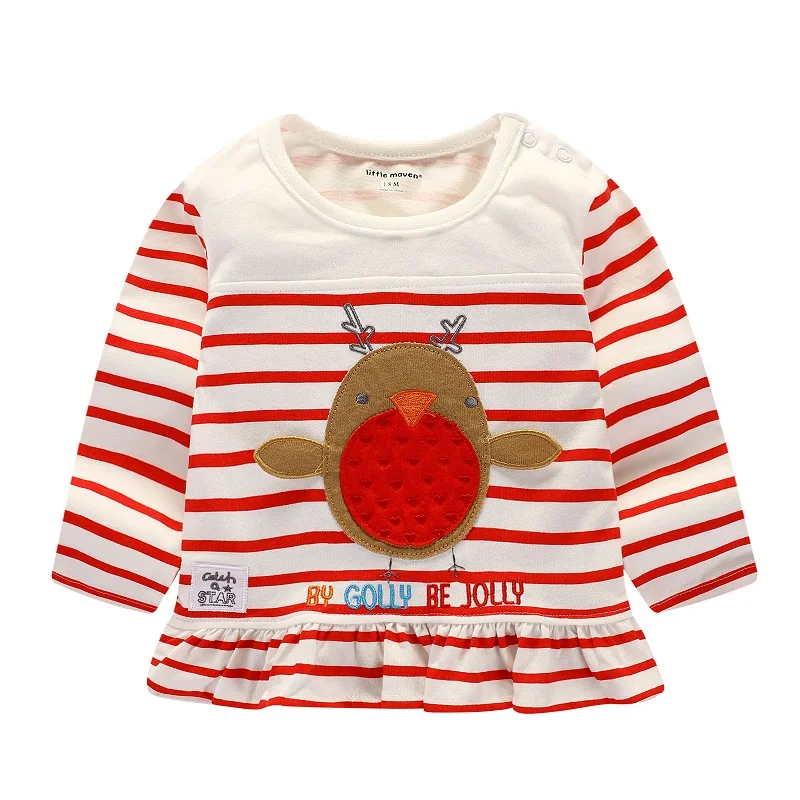 С длинными рукавами футболки для девочек детей Костюмы сезона осень 2017 от бренда