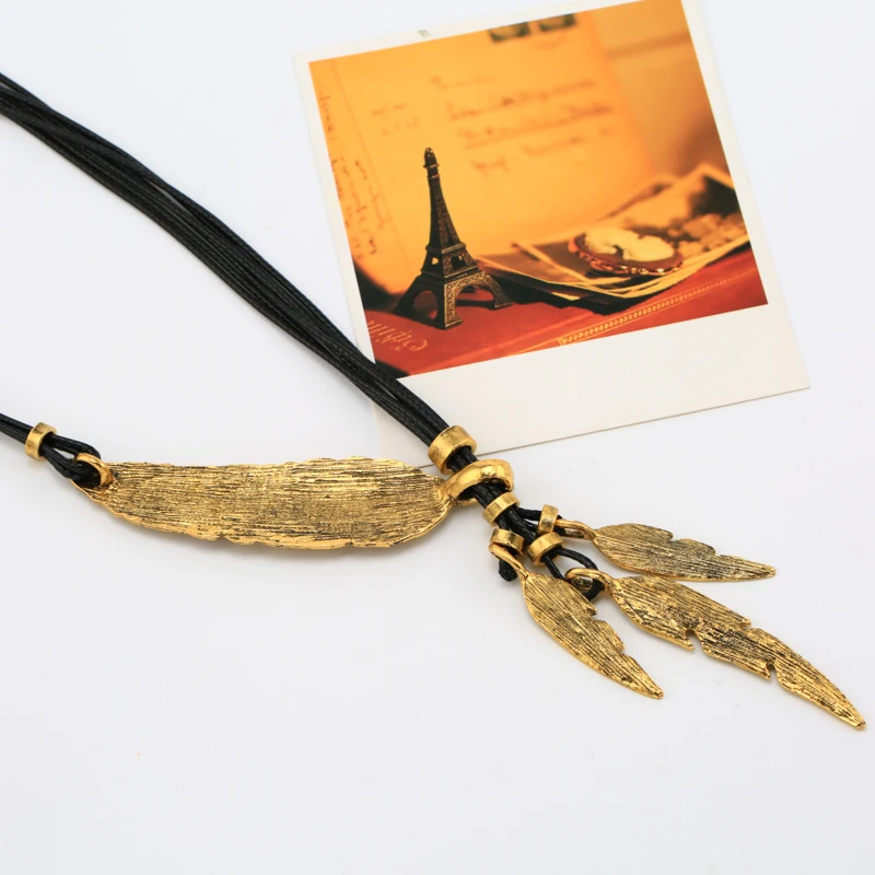 Женское винтажное ожерелье с узором в виде перьев | Украшения и аксессуары