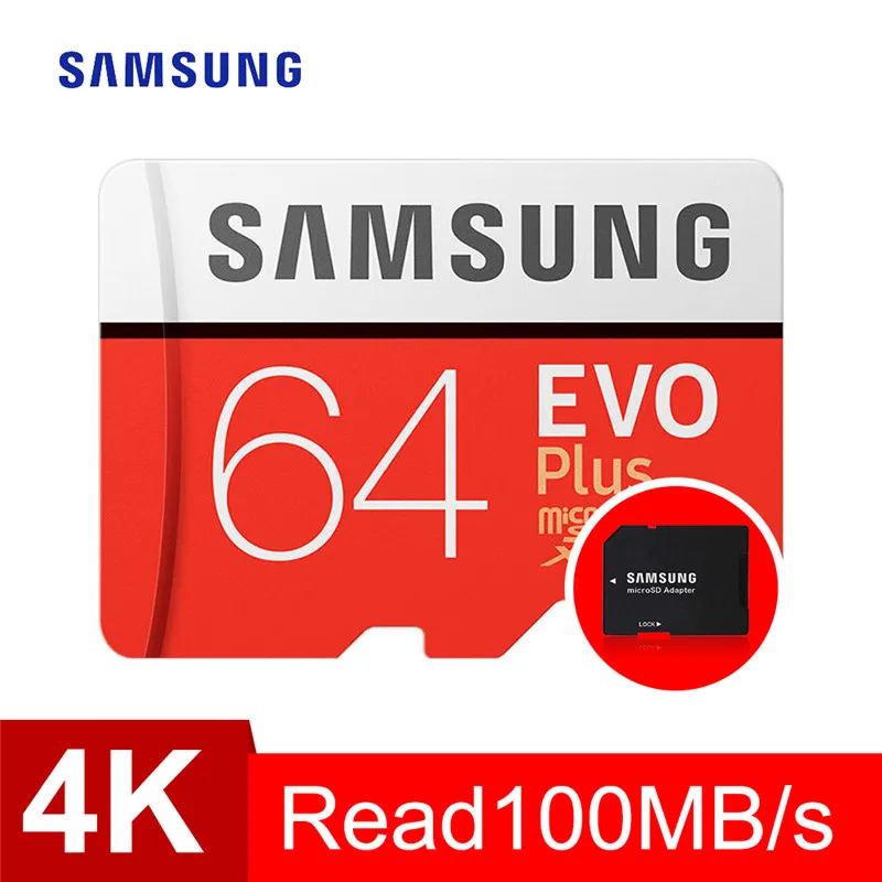SAMSUNG карта памяти micro sd 64 Гб 128 ГБ 256 ГБ 512 ГБ EVO Plus класс 10 Водонепроницаемая TF Память sim-карта для смартфонов камера - Емкость: 64 ГБ