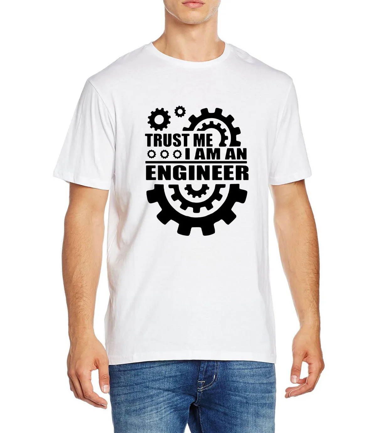 Летние мужские футболки из хлопка, trust me, I AM AN ENGINEER, футболки с круглым вырезом, Забавные топы, уличная одежда, брендовая одежда, camisetas - Цвет: white1