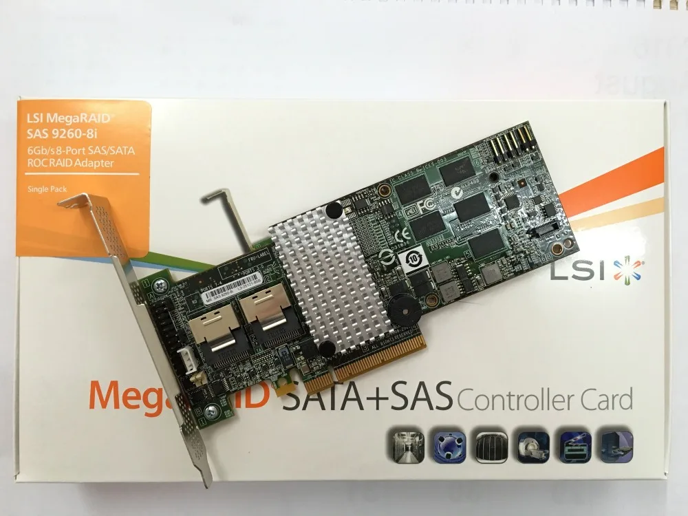 LSI00198 9260 8i SGL 8 port 6 ГБ/сек. SATA/SAS W/512 M RAID 0 1 5 10 50 60 PCI Express Card новинка гарантия 3 года|raid