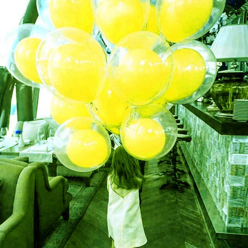 yellow Set 10 компл. 12 дюймов прозрачные синие розовые латексные шары Тиффани детский душ День Рождения Декор Дети двухслойный воздушный Гелиевый шар - Цвет: yellow Set