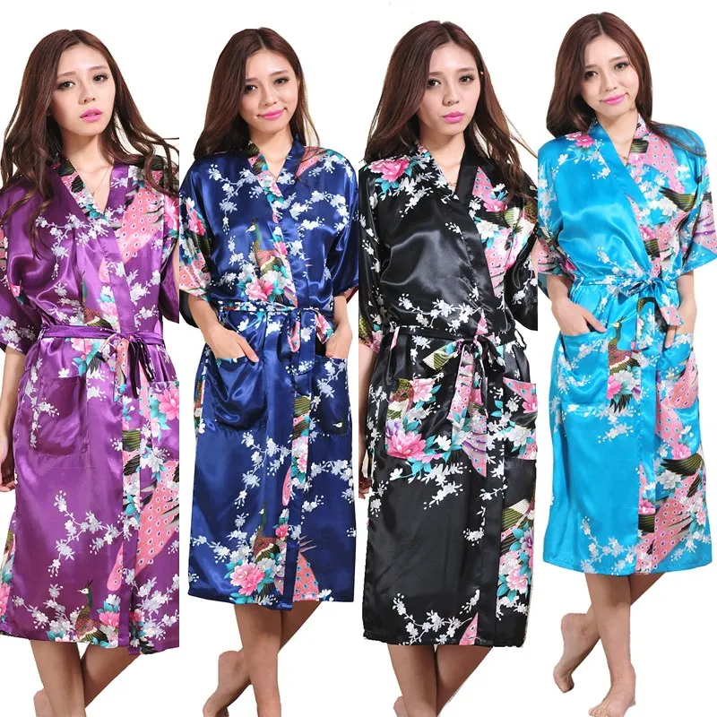 Атласные халаты для невест Свадебный халат пижамы шелковая пижама повседневный