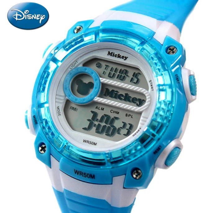 Детские Кварцевые часы Disney цифровые от известного бренда водонепроницаемые до 50