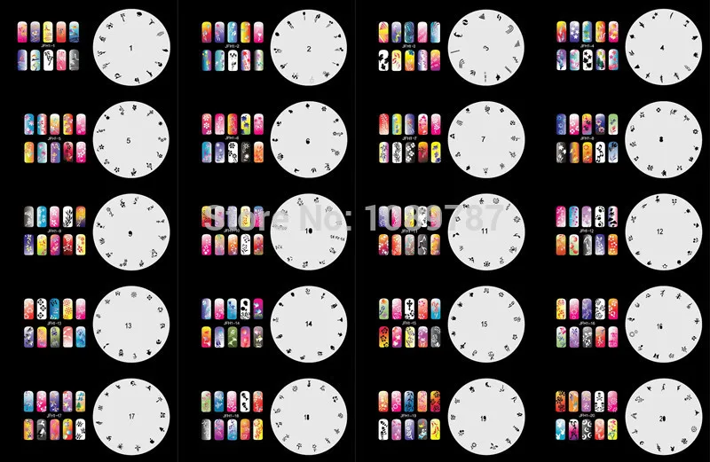 ABEST многоразовый Аэрограф для дизайна ногтей трафарет 260 дизайнов 20 листов