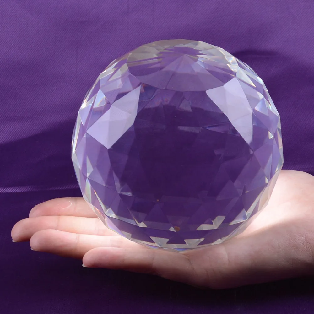 

110mm clear k9 crystal facted ball with alloy base quartz crystal ball spheres Ornament Photography Office Home wedding Decor
