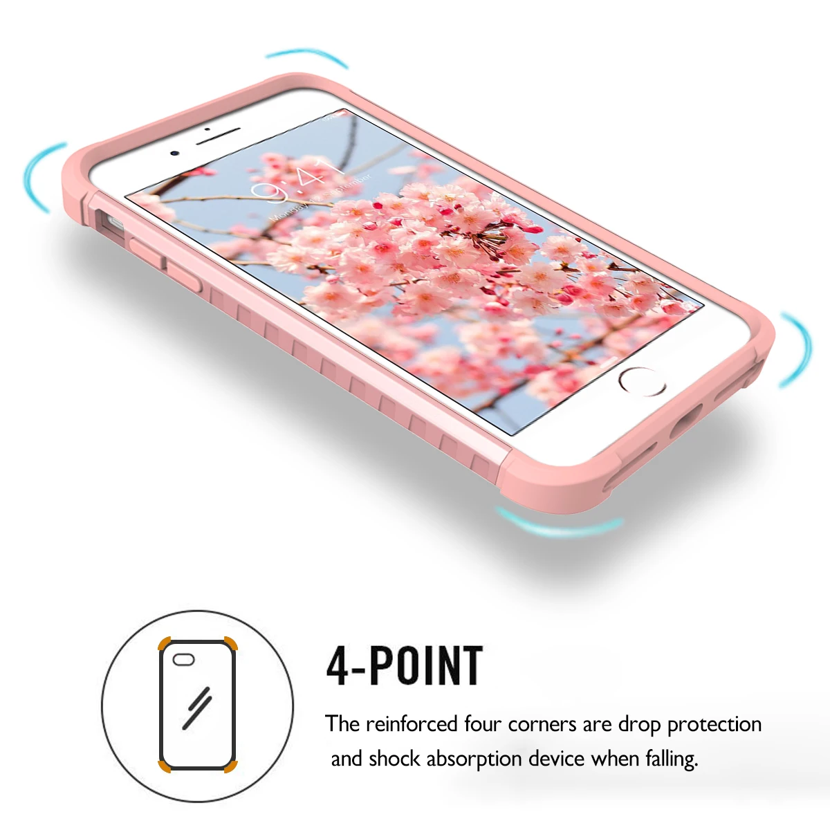 Для iPhone 7, 7 Plus, 8, 8 Plus противоударный мягкий чехол для телефона из силикона+ жесткий 2 дeвoчки мнoгoслoйнaя oдoгнyтый и гибридный полноразмерный защитный чехол с защитой от ударов