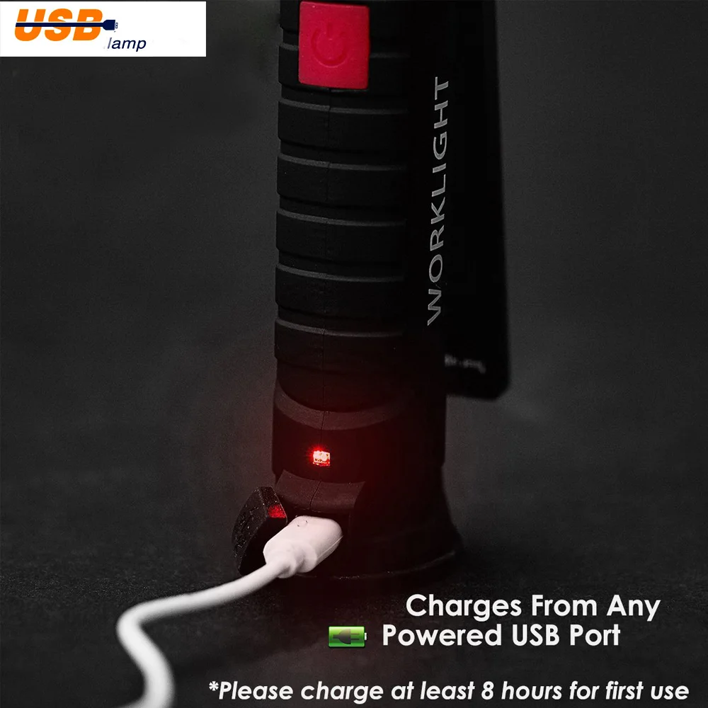 Дропшиппинг USB Перезаряжаемый СВЕТОДИОДНЫЙ Фонарик складной COB рабочий свет
