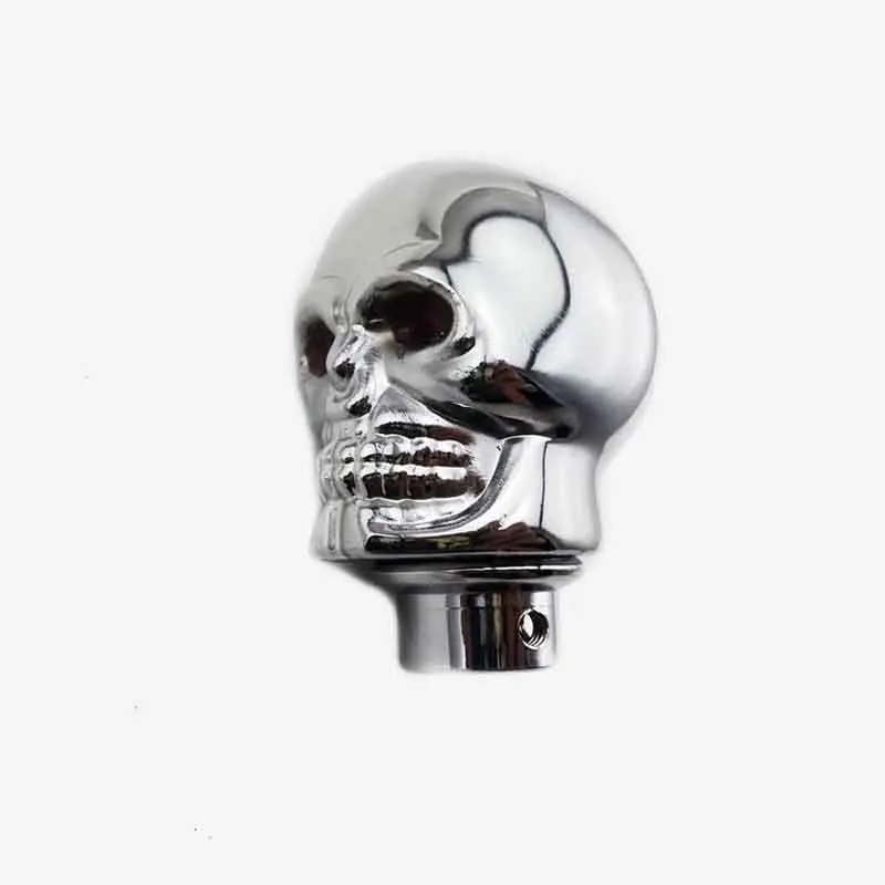 Серебристая Хромированная ручка переключения передач с черепом ручные ручки