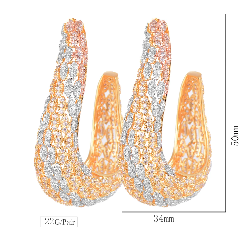 

missvikki Luxury Big Geometry Fashion Multicolor Cubic Zirconia Engagement Party Chandelier Earring Jewelry For Women 2019