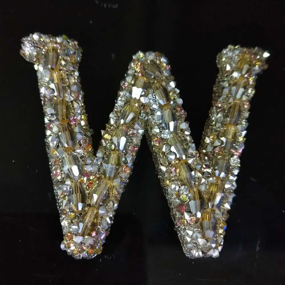 Буквы Патчи 3D горный хрусталь Железный патч для шапки обувь значок Сделай Сам