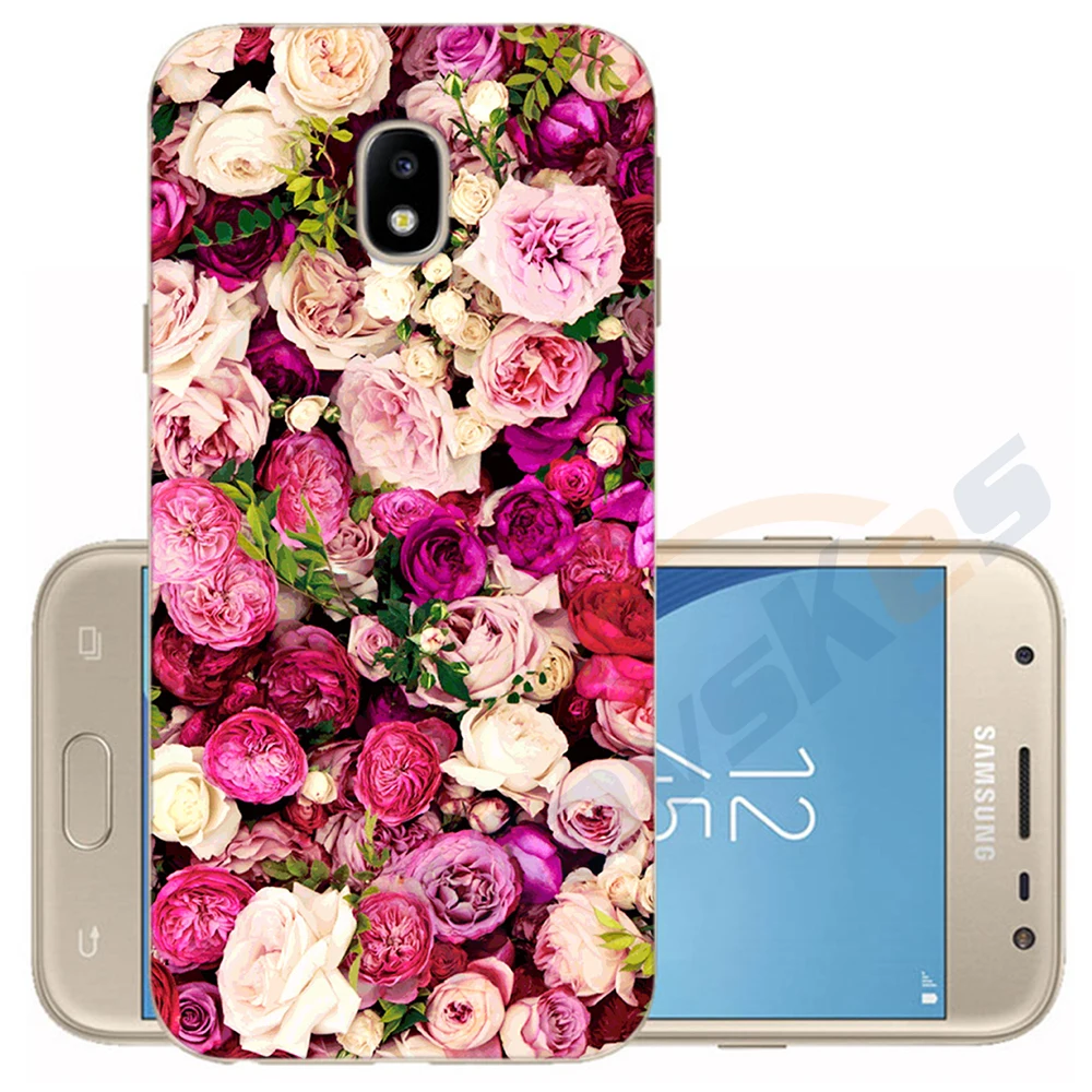 41 Чехол для телефона для samsung Galaxy J5 EU J530 J530F Мягкий Силиконовый ТПУ Защитное приспособление в виде цветка чехол для samsung J3 EU J330 бампер - Цвет: 41