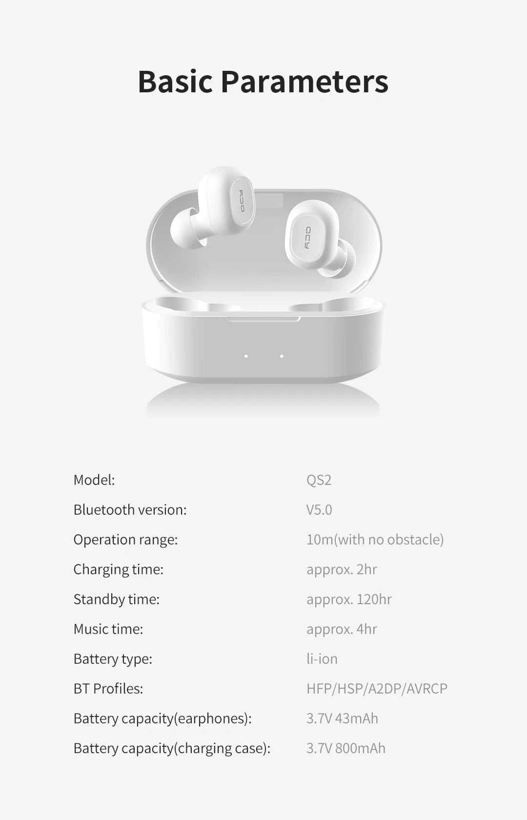 QCY QS2 TWS наушники Bluetooth V5.0 3D стерео Спортивные Беспроводные наушники с двойным микрофоном, автоматическое подключение