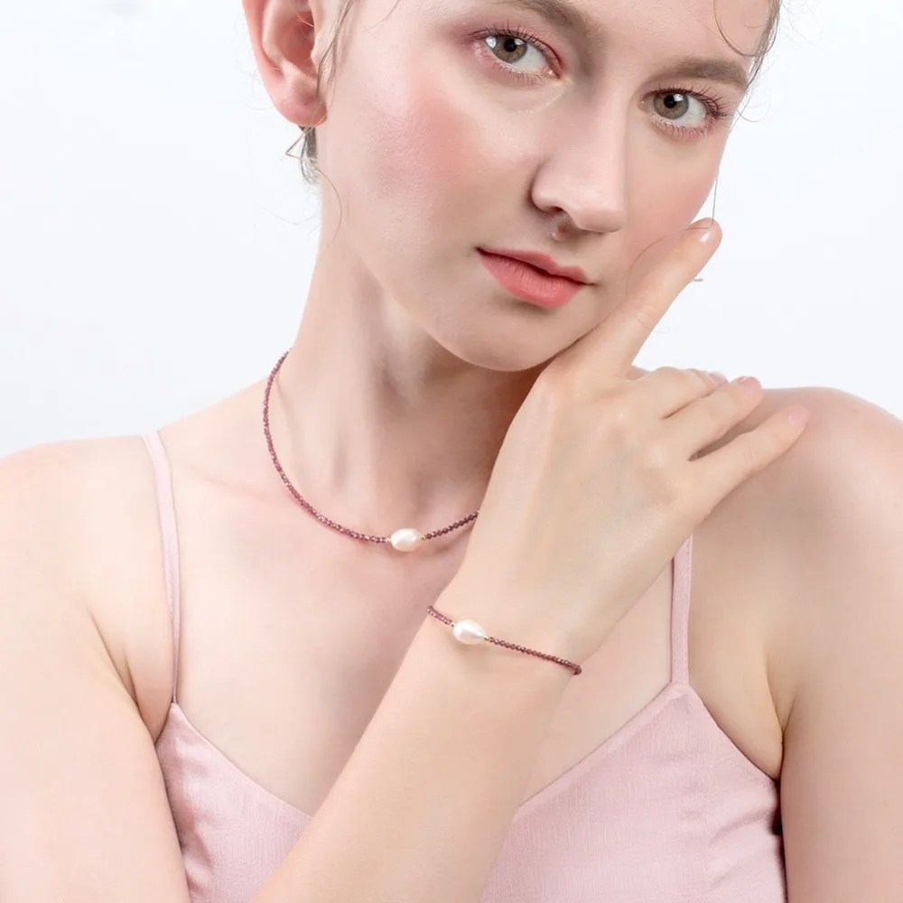 ORSA JEWELS винтажное ожерелье-чокер из натурального камня черная шпинель из пресноводного жемчуга 925 Серебрянное ювелирное ожерелье OSN157-B