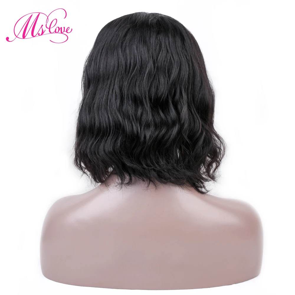 MS любовь Синтетические волосы на кружеве человеческих волос парики объемная