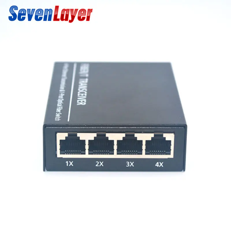 Коммутатор Ethernet Fast 20 км волоконно оптический медиаконвертер однорежимный 4RJ45 и 1SC