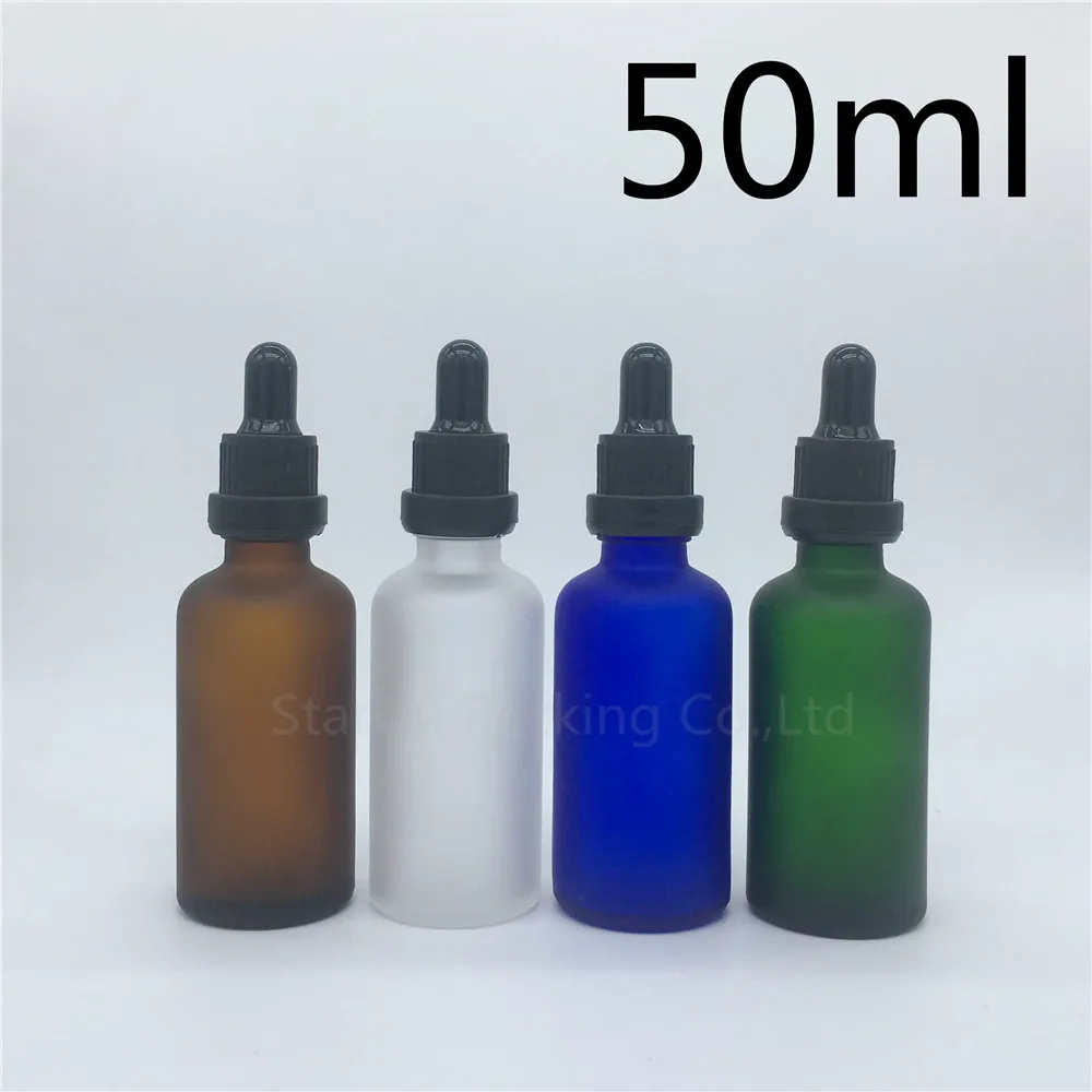 

Travel Bottle 50ml Amber Green Blue Transparent Frosted Glass Essential Oil bottle,50cc Tamper Evident Dropper Bottle