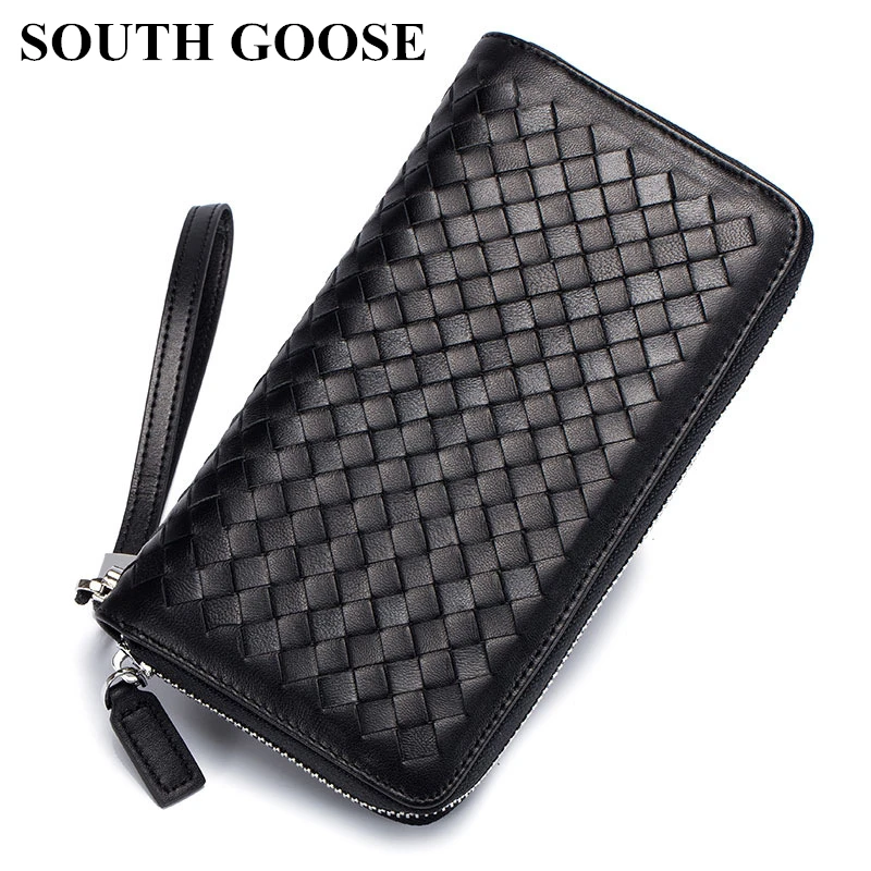Южная гусиная натуральная кожа кошельки мужские Роскошные овчины Вязание