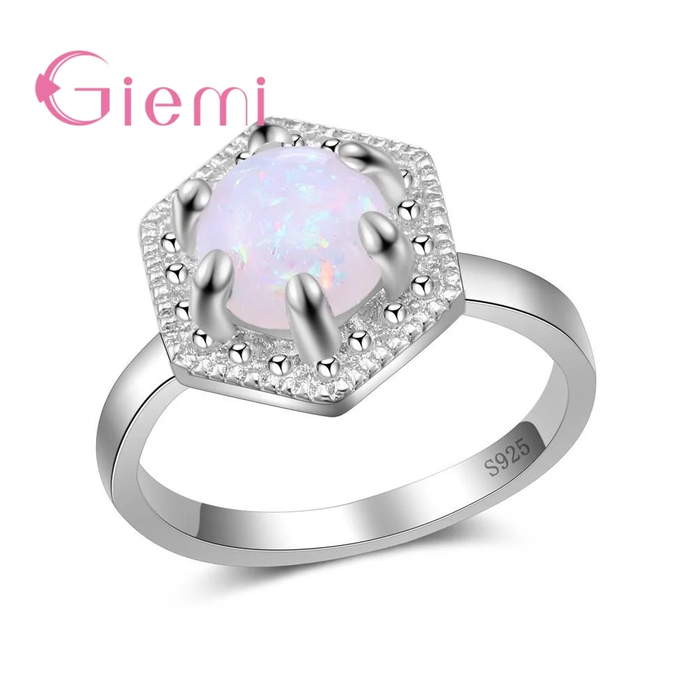 

Заводская цена, Стерлинговое Серебро 925 пробы, геометрическое кольцо с AAA круглым опалом для женщин, женские ювелирные изделия для вечеринок...