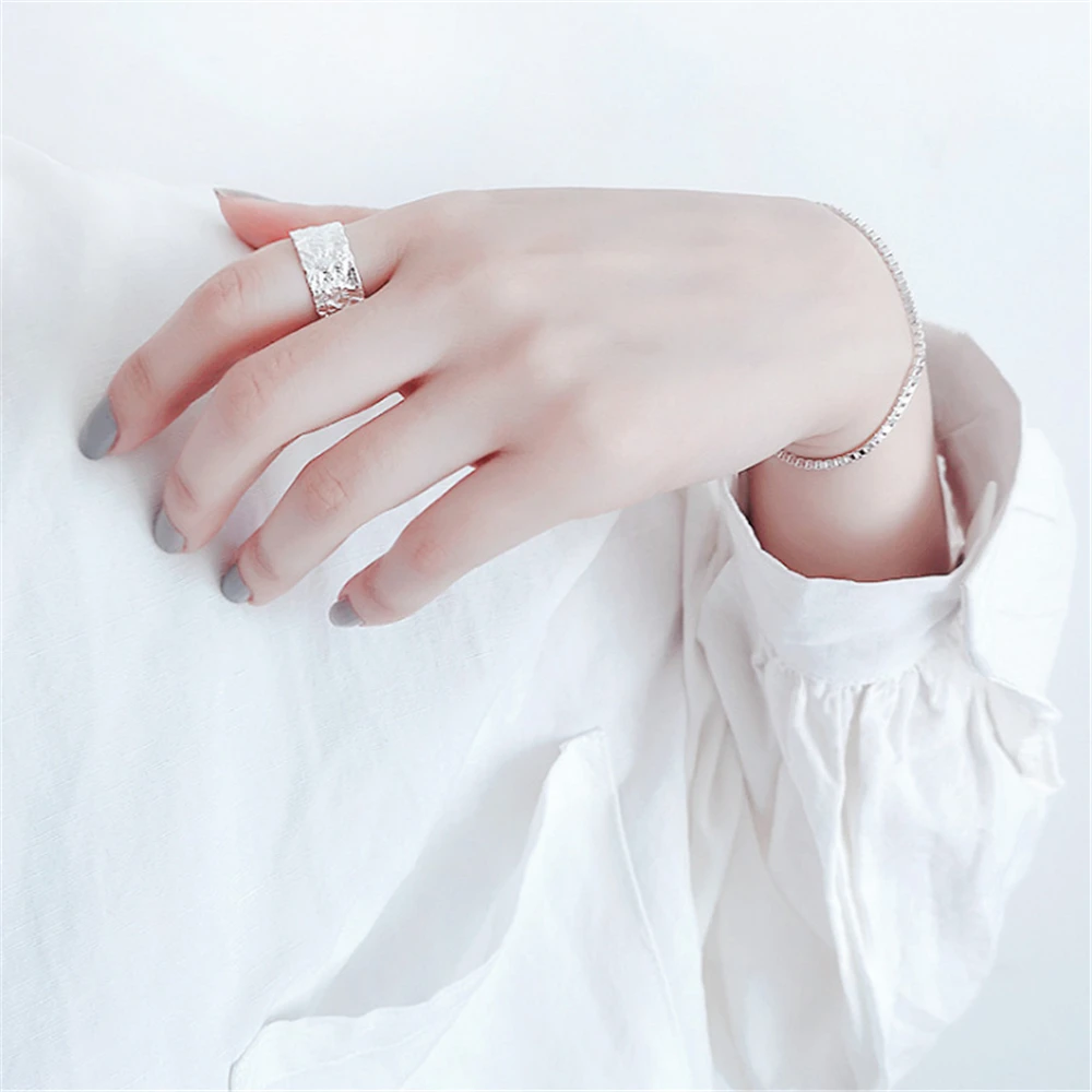 

Hot sale punk hiphop rock cracked uneven peace wide big adjustable finger ring rings for women large KJZ0370