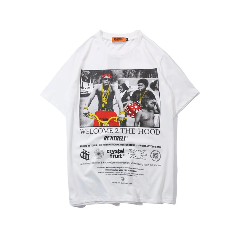 Swag Золотая Футболка с принтом в стиле хип хоп мужская летняя новая уличная мода