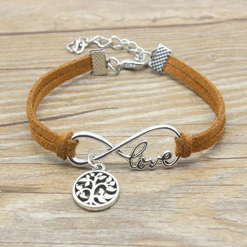 Ручной браслет с символом бесконечности Love Life Tree простой стиль креативное