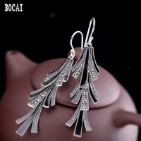 ethnic style handmade 100 925 pure silver delicate tassel womens natural pomegranate red earrings