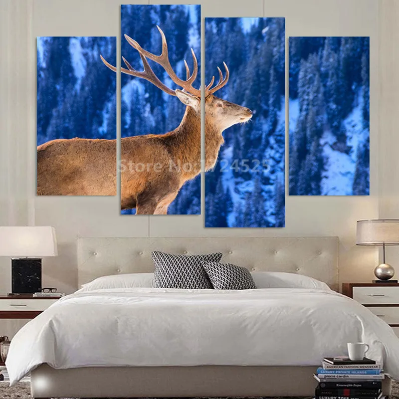 Акция 2017 современные декоративные картины с животными без рамки 4 шт. | Дом и сад