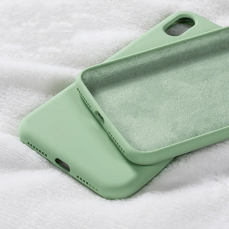 Жидкий силиконовый однотонный чехол Moskado для iPhone 6, 6s, 7, 8 Plus, X, XS, XR, XS, Max, 10 ярких цветов, простые Чехлы для телефона, мягкая задняя крышка из ТПУ