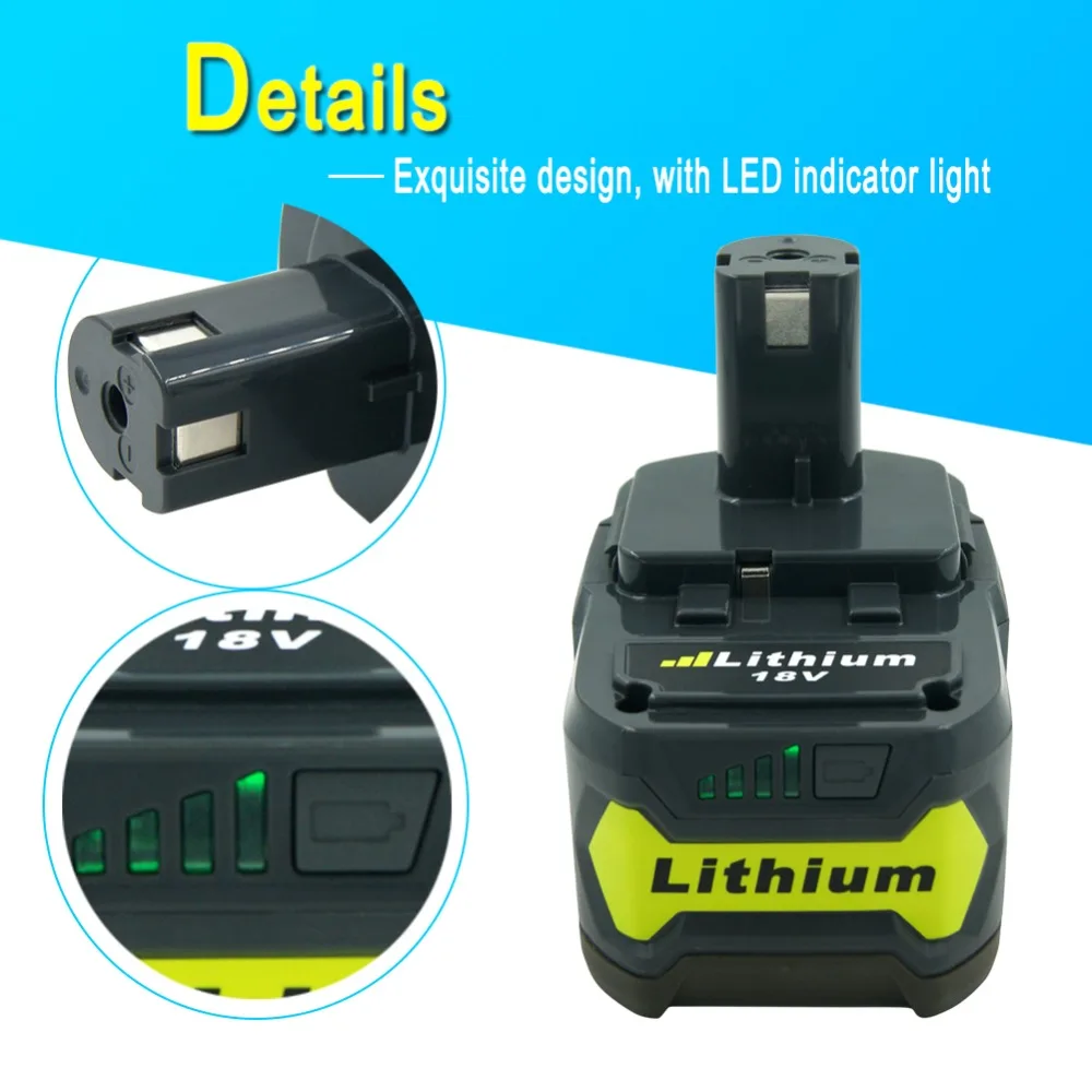 Высококачественный литий-ионный аккумулятор LERRONX 18 в 4 0 Ач для Ryobi ONE P100 P102 P103 P105 P107