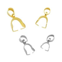 20pcs stainless steel clasps pinch clips bails charm melon seeds buckle pendant diy necklace bracelet connectors jewelry finding